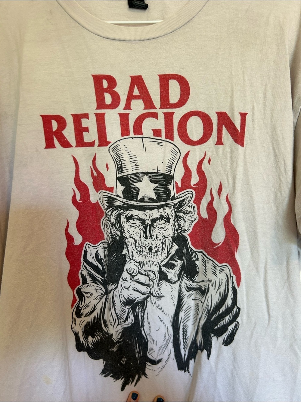 Off white Tee with Red Bad Religion Graphic - Picture 3 of 6
